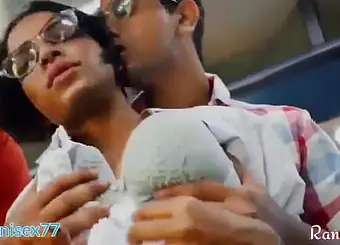 Scorching Indian nubile gets plumbed rigid in a running bus by her super-naughty devar and bhabhi