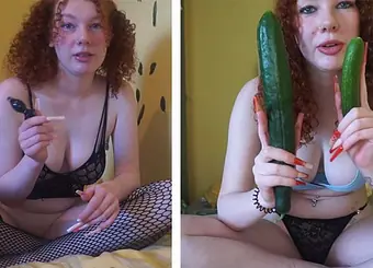 See this steaming and super-naughty 18yo ginger teenage sploog while jamming her gash with a monstrous fuck stick