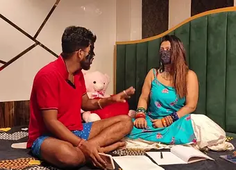 Indian Lisa Myra's step-sister in law gets a tough check-up from her step-brother-in-law in this Indian COUGAR act!