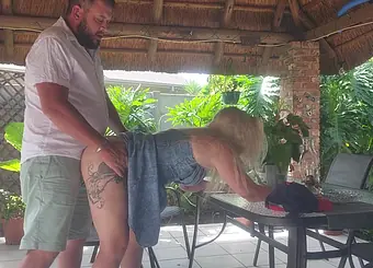 Watch me pound my neighbor's wifey with my big cock & fill her up with my load