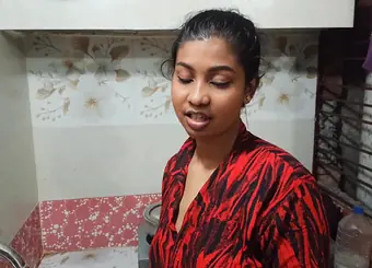 Desi step-sister with Indian step-bro in love making homemade love film