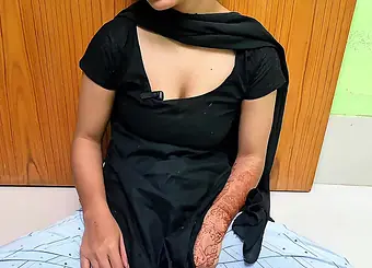 Desi stepmom gets pounded doggy-style by her obedient building while stepson's away