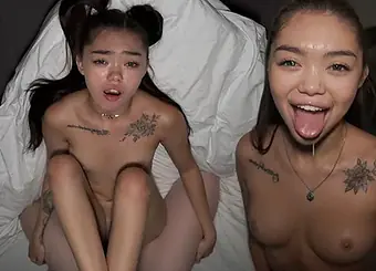 Japanese teen with small tits gets a hard fucking and facial from her teacher