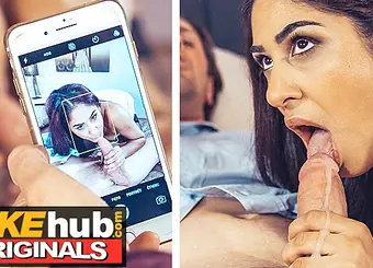 FAKEhub - Indian Desi steaming wife filmed taking cheating hubbies huge schlong in her wooly pussy by cuck