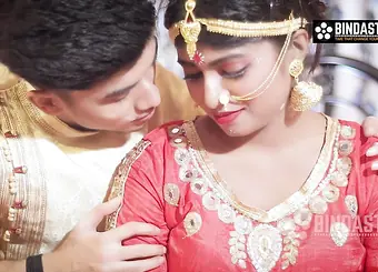 Desi Bhabhi Bebo's first-ever Indian husband-wife sex tape, Suhaagraat gets her hairy pussy drilled and takes a