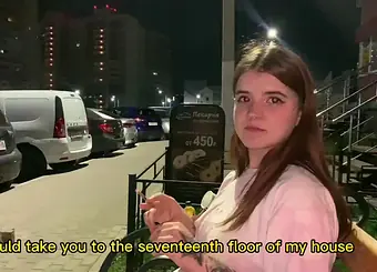 Picked up a student on the street and pounded her in the entrance.