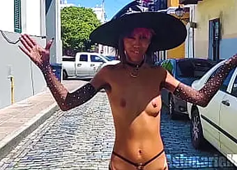 AshmarieModel gets a witchy handle in the witch's fur covered snatch while dressed in taut clothes